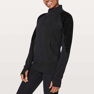 Lululemon Floral Flock Pullover, Black, Size 6